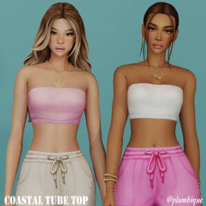 Hauts de tube pastel pour Sims 4, style côtier
