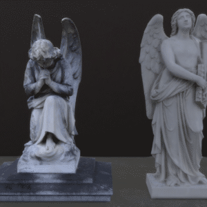 Sculptures d'anges inspirées de *Les Sims 4*, style classique
