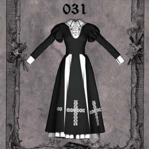 Robe religieuse noire et blanche pour Sims 4