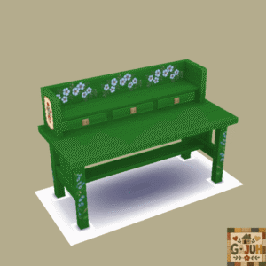Banc vert décoré à fleurs du jeu Les Sims 4