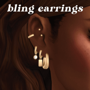 Boucles d’oreilles étincelantes pour Sims 4, style bling