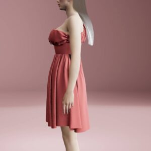 Robe courte rose, style années 50, Sims 4