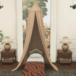 Cabine de jeu Sims 4 avec tente et décor médiéval