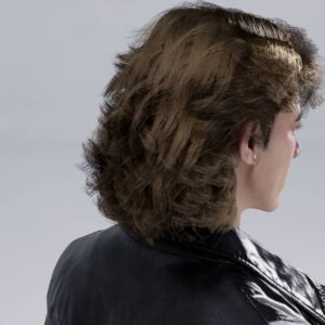 Coiffure bouclée style Sims 4 vue arrière