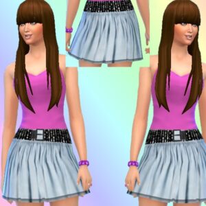 DD06 – jupe plissée bleue par CandyDolluk