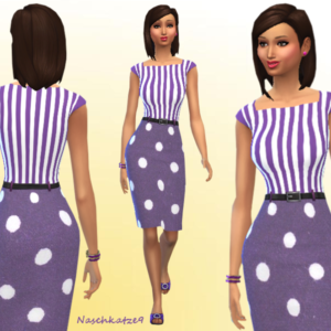 Robe extraordinaire à rayures et pois par naschkatze93