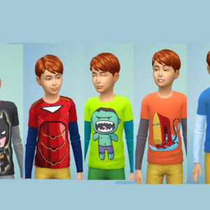 Set de t-shirts cartoon pour enfants par Kronronko