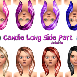 Coiffure longue texturée Candie à raie sur le côté par violablu
