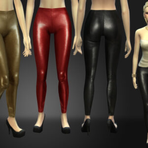 Pantalon slim en cuir stretch par Nia