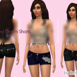 Short en jean clouté par jedilemma