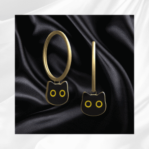 Boucles d’oreilles Sims 4 chat noir aux yeux jaunes