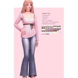 Haut à pois du jeu Les Sims 4, 44 variations