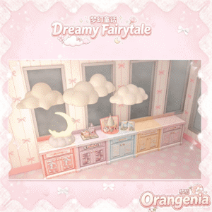 Décor de chambre de jeu *Les Sims 4* style conte de fées pastel