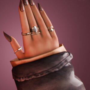 Ongles en forme de griffes pour Sims 4 avec accessoires élégants