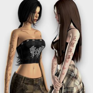 Tatouages virtuels Bloom pour Sims 4 par Arrsims