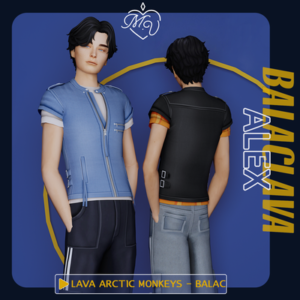 Vêtements Balaclava Alex pour Sims 4 - Lava Arctic Monkeys