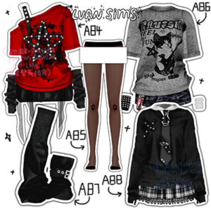 Tenue alternative pour Sims 4 gothique et punk
