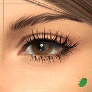 Œil stylisé du jeu Les Sims 4 avec mascara