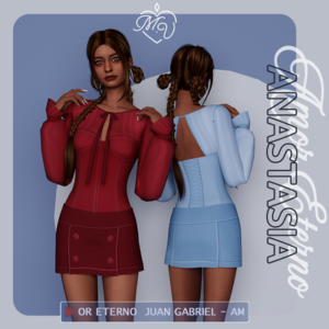 Robes de jeu 'Juan Gabriel' pour *Les Sims 4* : AnastasiaLine, rouge et bleu