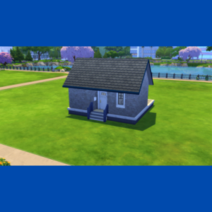 Maison de jeu *Les Sims 4* avec jardin vert et chemin en terre