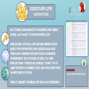 Aspiration Découverte de la Vie dans The Sims 4 : exploration des carrières et choix de vie.