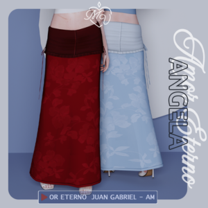 Robe longue à motifs floraux, jeu *Les Sims 4*, styles rouge et bleu clair.