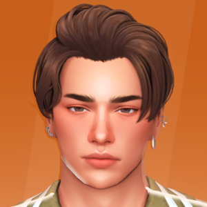 Jeune homme aux cheveux bruns dans *Les Sims 4*, style réaliste