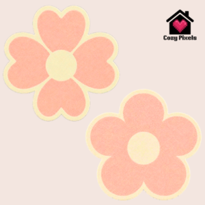 Deux fleurs stylisées roses pour *Les Sims 4*
