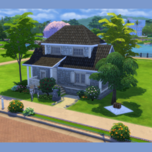 Maison de jeu *Les Sims 4* avec jardin fleuri