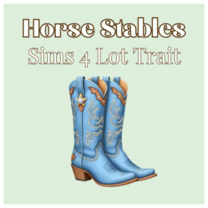 Bottes western bleues décorées pour le trait 'Horse Stables' dans Sims 4