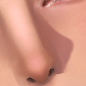 Nez de personnage dans *Les Sims 4*, vue de profil