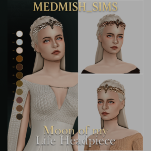 Coiffure 'Lune de ma vie' avec diadème pour Sims 4