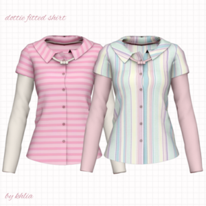Chemisier ajusté à carreaux pour Sims 4, rose et pastel