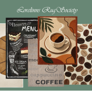 Tapis au thème café et dessert pour *Les Sims 4*, société Lorelinns Rug