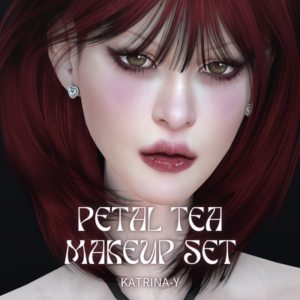 Ensemble maquillage Petal Tea pour Sims 4, cheveux rouges