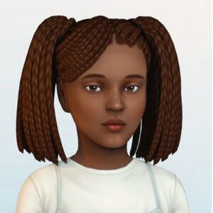 Illustration style Sims 4 enfant coiffure tresses latérales