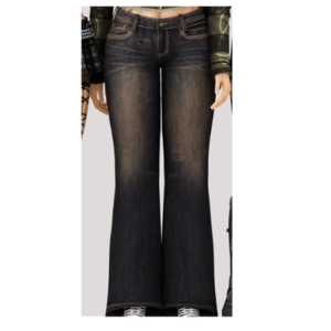 Pantalon flare noir pour avatar Sims 4, vue avant