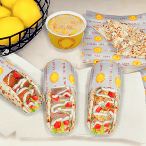 Panier de lemons, wraps et chips 'Halal Guys' pour le jeu Sims 4