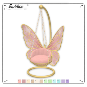 Porte-bijoux papillon rose doré pour *Les Sims 4*