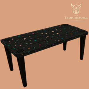 Banc de jeu Les Sims 4 style forge avec motifs colorés