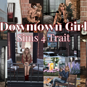Trait Downtown Girl pour Sims 4, illustration de style urbain