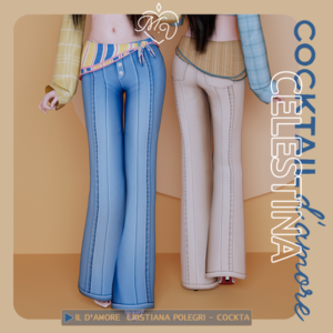 Pantalons cocktail célestine pour Sims 4, jeu vidéo.