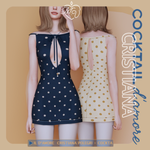 Robes polka à motifs pour le jeu *Les Sims 4* - Collection Cocktail d'Amour