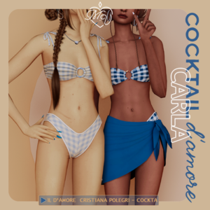 Deux Sims 4 en maillots de bain 'Cocktail d'Amour' par Cristiana Polegri