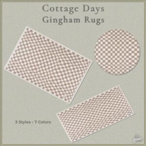 Tapis à carreaux gingham pour *Les Sims 4* : 3 styles, 7 couleurs