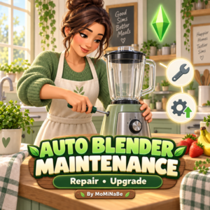Illustration jeu Les Sims 4 : entretien automatique du blender, réparation et mise à niveau