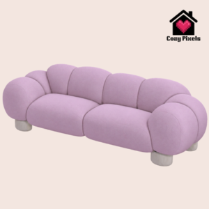 Canapé violet doux pour jeu *Les Sims 4*