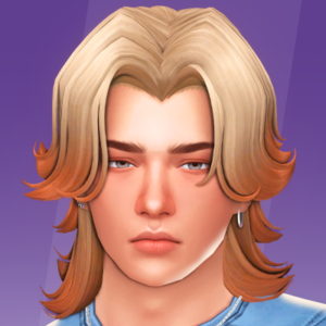 Portrait d'un personnage aux cheveux blonds dans *Les Sims 4*