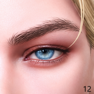 Œil bleu stylisé avec sourcil pour Sims 4