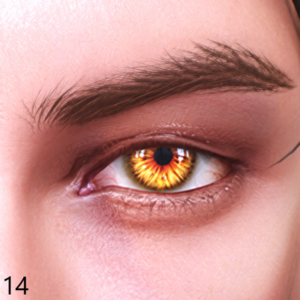 Œil jaune stylisé du jeu Les Sims 4